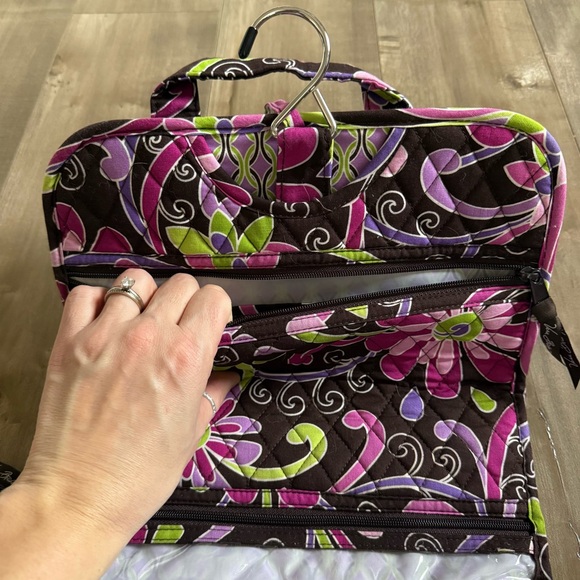 Vera Bradley Purple Punch Travel Organizer Hanging Clear Pockets Floral RETIRED - Picture 7 of 11